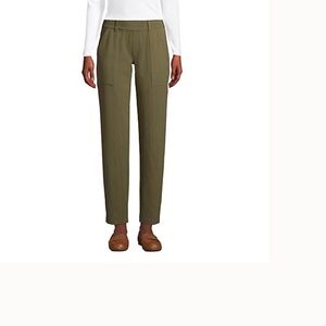 Women’s Lands’End Starfish Mid-Rise Elastic Waist Pull-on Utility Ankle Pants